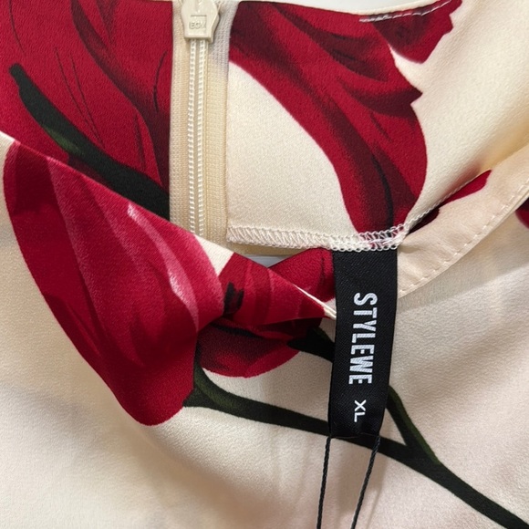 STYLEWE Red Sheath Maxi Dress Short Sleeve Wedding / C41 - Picture 6 of 6